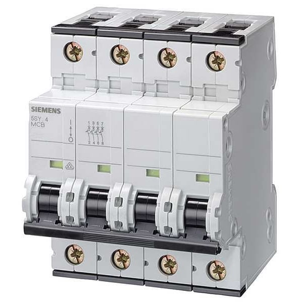 Circuit Breaker, 5SY4 Series, 0.3A, 3+N Pole, 400V AC, 10kA at 400V AC, C Curve