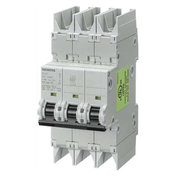 Miniature Circuit Breaker, 5SJ4 Series, 1A, 3 Pole, 277/480V AC, 10kA, C Curve