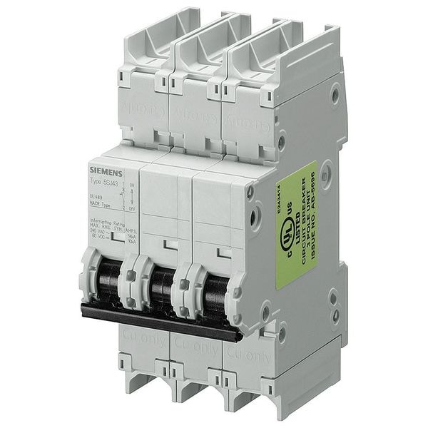 Miniature Circuit Breaker, 5SJ4 Series, 2A, 3 Pole, 240V AC, 14kA, D Curve