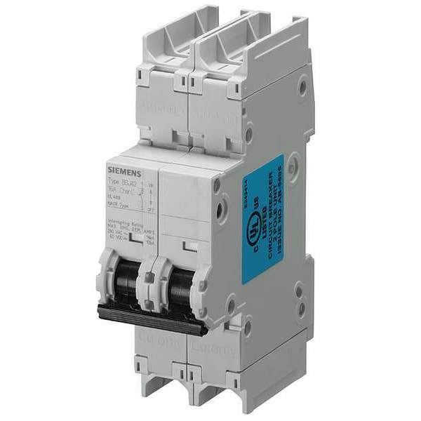 Miniature Circuit Breaker, 5SJ4 Series, 25A, 2 Pole, 240V AC, 10kA, D Curve