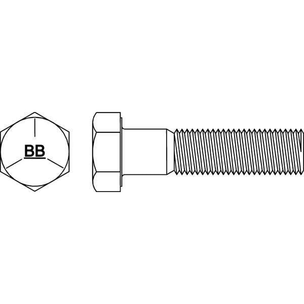 Grade 5, 5/16"-18 Hex Head Cap Screw, Black Oxide Steel, 10 in L, 15 PK