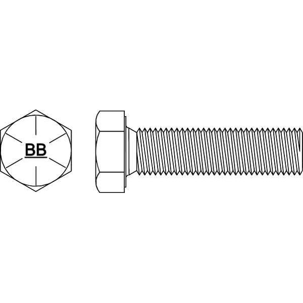 Grade 8, 7/8"-9 Hex Head Cap Screw, Zinc Yellow Steel, 6 in L, 5 PK