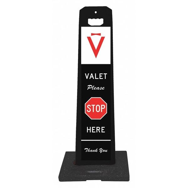 Panel, Vertical, Valet Stop, Blk