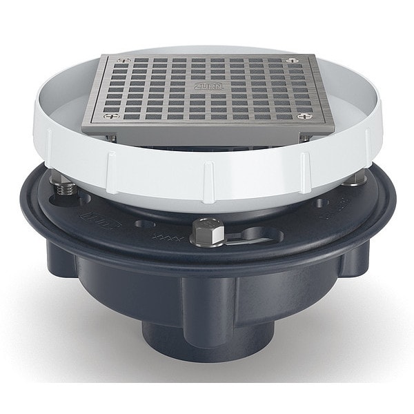 Round Round Floor Drain, ABS, Nickel Bronze, 2" - 3", Solvent-Weld