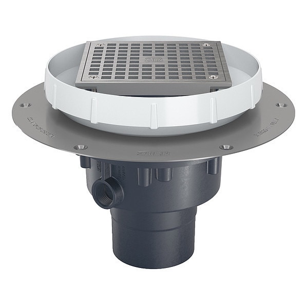 Round Adjustable Round Drain, PVC, Nickel Bronze, 2" - 3", Solvent-Weld