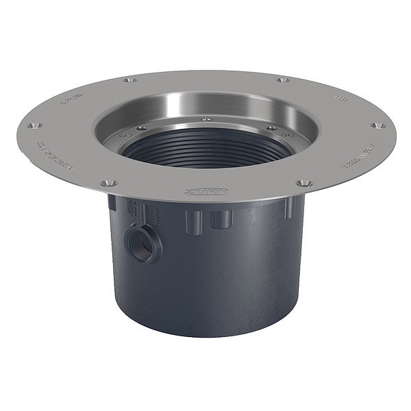Round Adjustable Round Drain, PVC, Stainless Steel, 4", Solvent-Weld