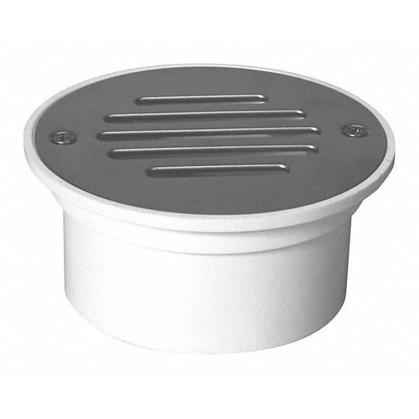 Floor Floor Drain, ABS, Stainless Steel, 3" x 4", Solvent-Weld