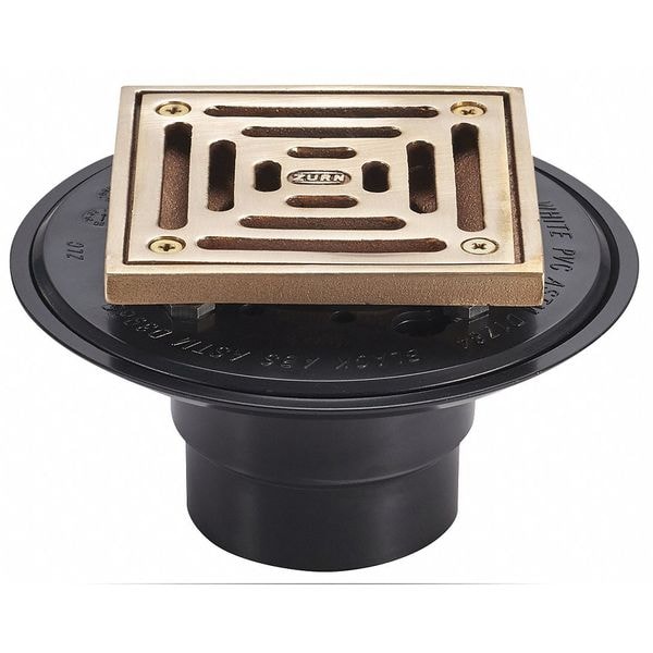 Square Shower Drain, ABS, Cast Iron, 2", threaded