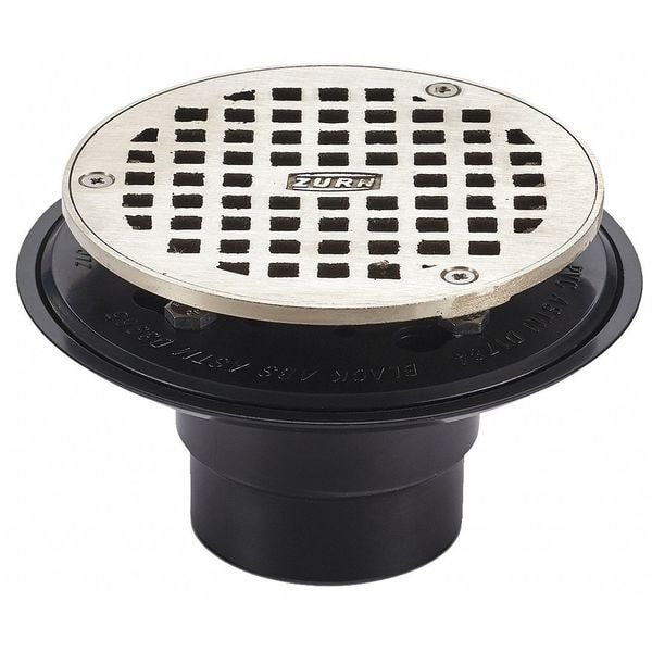 Adjustable Shower Drain, ABS, Nickel, Bronze, 2" x 3", Solvent-Weld
