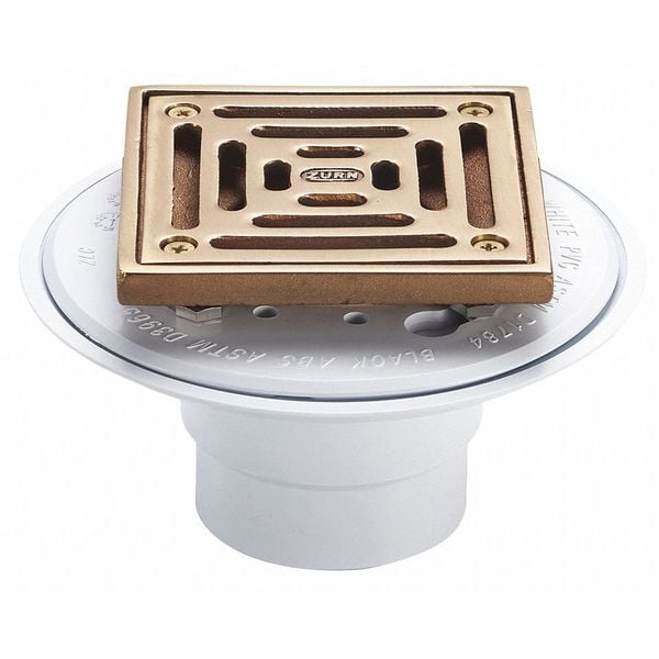 Square Shower Drain, PVC, Brass, 2" - 3", Solvent-Weld