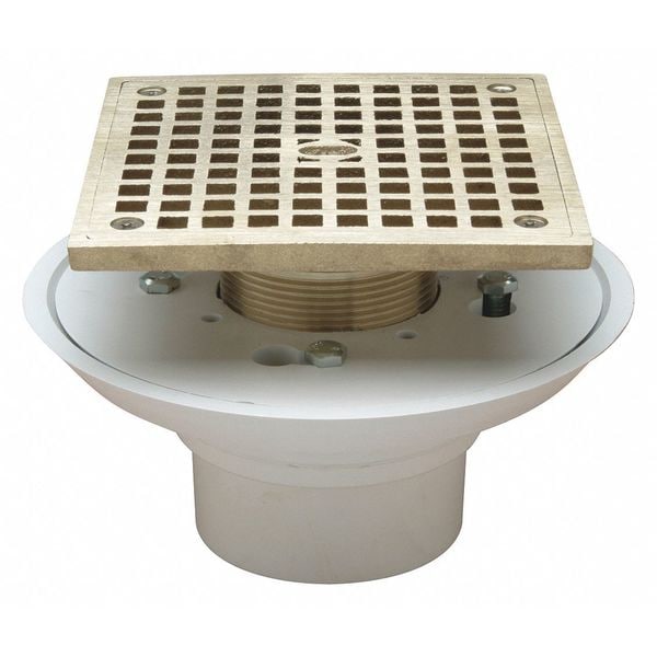 Adjustable Shower Drain, ABS, Nickel Bronze, 2" x 3", Solvent-Weld