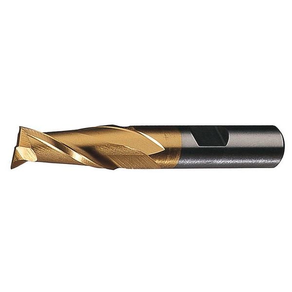 4-Flute HSS Center Cutting Square Single End MIll Cleveland HG-4C-TC TiCN 5/16x3/8x1-3/8x3-1/8