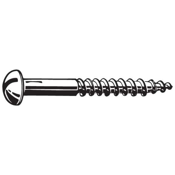 Wood Screw, #8, 1-1/2 in, Zinc Yellow Steel Round Head Slotted Drive, 100 PK