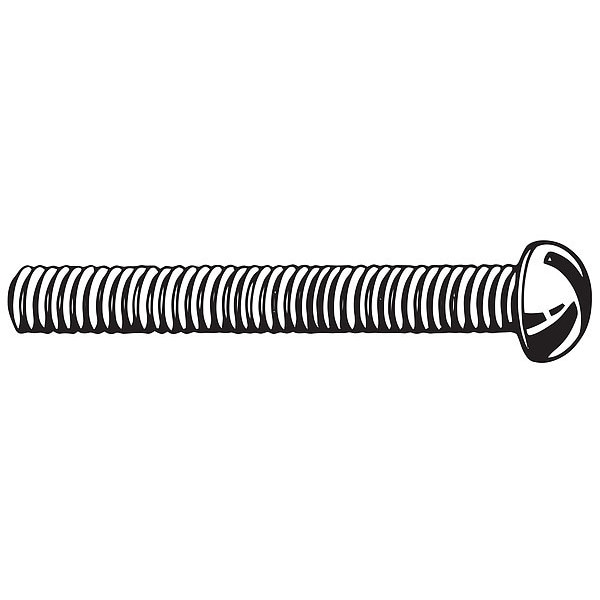 5/16"-18 x 5 in Slotted Round Machine Screw, Zinc Plated Steel, 50 PK