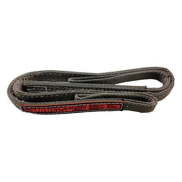 Synthetic Web Sling, Type 3, 10 ft L, 4 in W, Nylon, Gray
