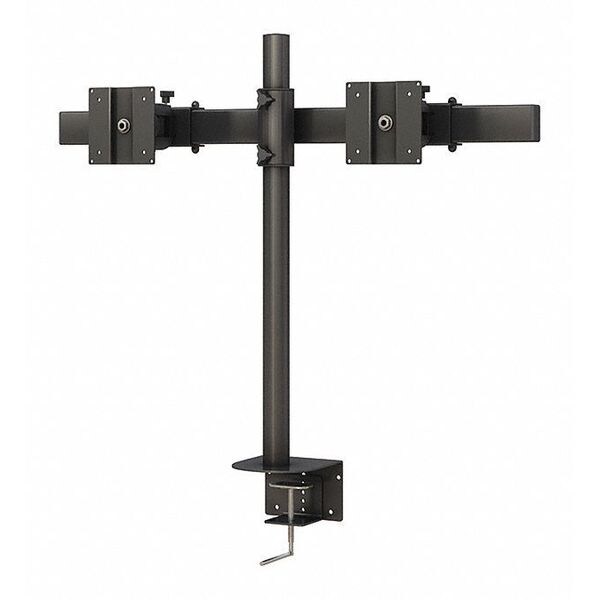 Clamp-Mounted Double Monitor Stand