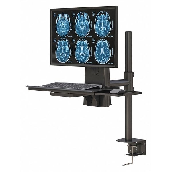 Clamp Monitor Arm w/Keyboard Tray