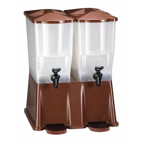 Twin Beverage Dispenser, Brown, 3 gal.
