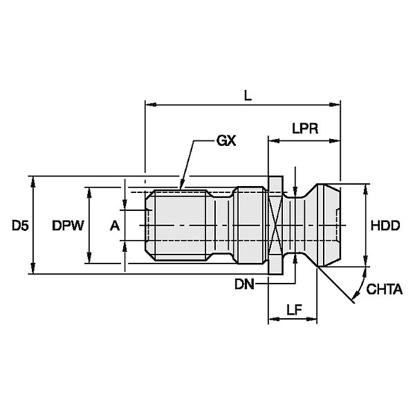 Retention Knob, PULLSTUD SK50 ISO7388/2