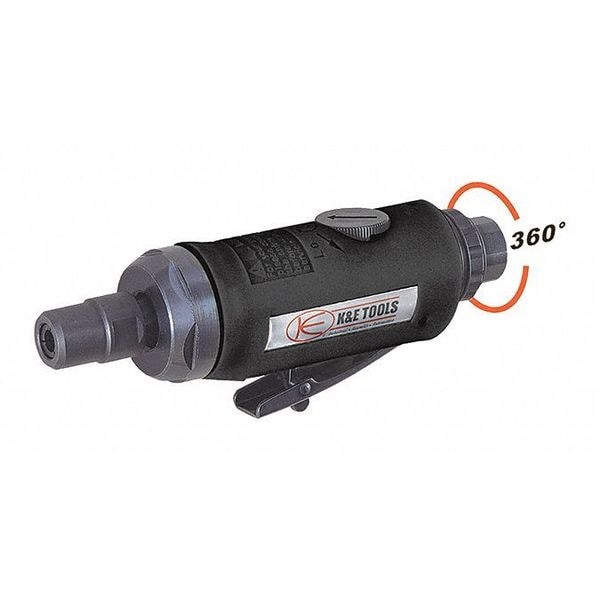 Angle Grinder, Heavy Duty, Die, Strght Head, 1/2HP, 1/4" npt Air Inlet, 1/4" Collet, Heavy Duty, 1/2 HP