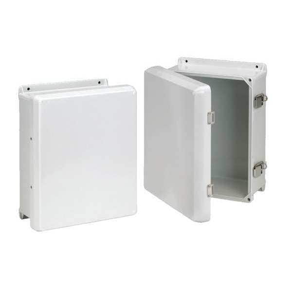 1/4 Turn Latch Electrical Enclosures, 11.68 in H, 4.62 in D, 10 in W, 12, 13, 4, 4X, Fiberglass
