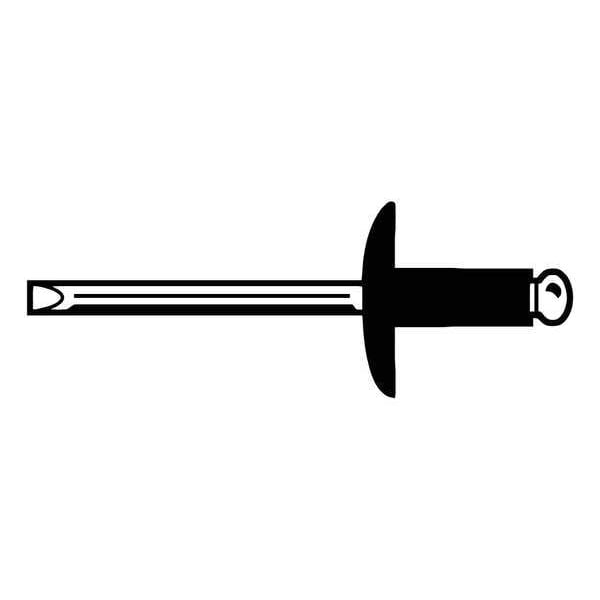 Blind Rivet, Flanged Head, 3/16 in Dia., 9/16 in L, Steel Body, 250 PK