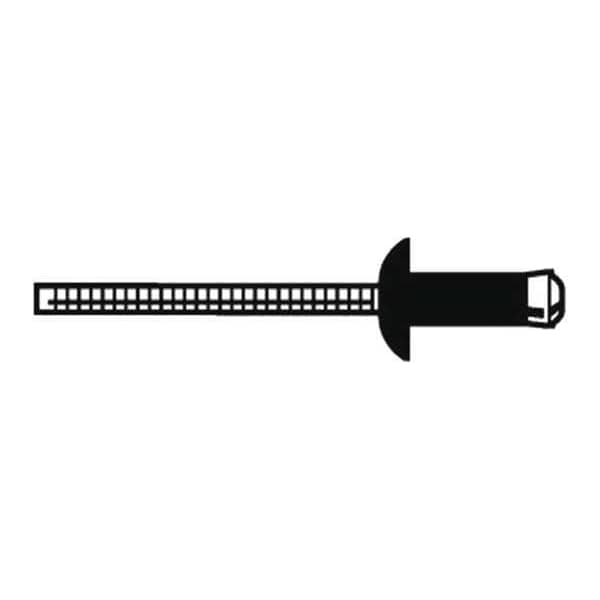 Blind Rivet, Dome Head, 1/4 in Dia., 9/16 in L, Stainless Steel Body, 100 PK