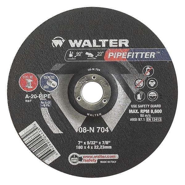 Depressed Center Grinding Wheel, Type 27, 9 in Dia, 0.1563 in Thick, 7/8 in Arbor Hole Size