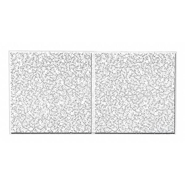 Cortega Ceiling Tile, 24 in W x 48 in L, Angled Tegular, 9/16 in Grid Size, 10 PK