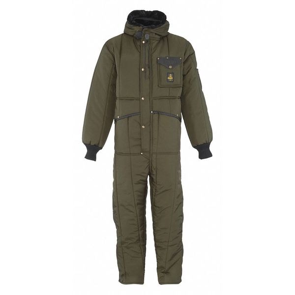 Iron-Tuff Coverall with Hood, Nylon, 400 den Fabric Weight, 31 in Inseam, Sage, XL