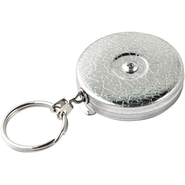 Retractable Key Holder, PK2, Chrome, Stainless Steel Chain, 2 PK