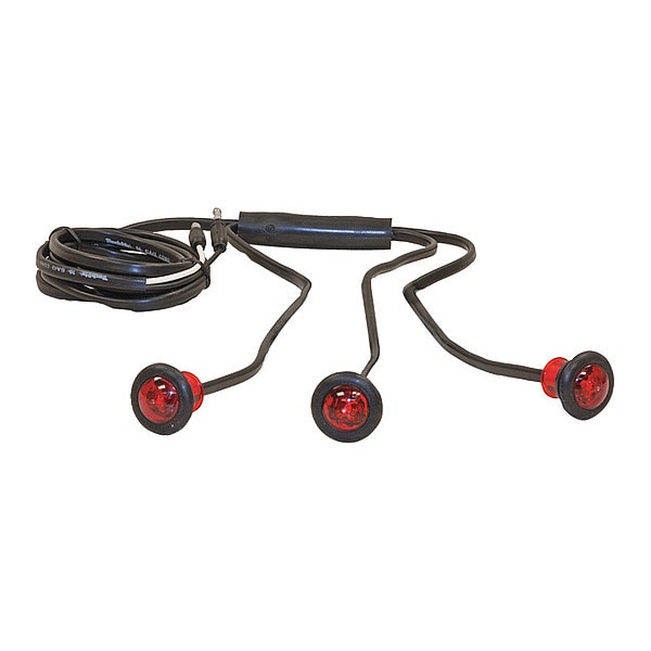.75 Inch Red ID Light Kit With Male Bullets With 9 LED