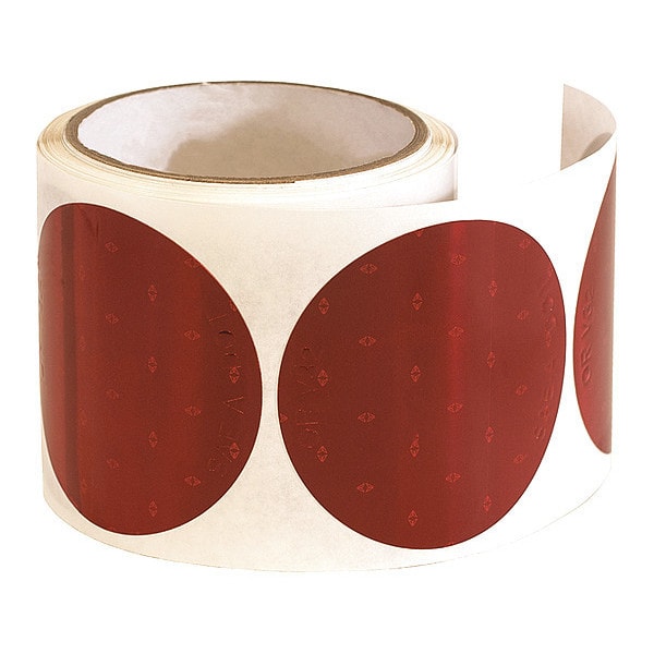 3 Inch Red Round DOT Stick-On Reflectors - 100 Per Roll