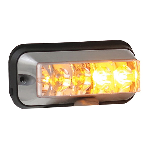 Raised 5 Inch Amber LED Strobe Light with 19 Flash Patterns