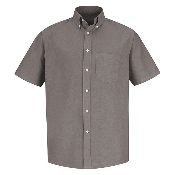 Men's Work Shirt, Cotton/Polyester, Button Fronts, 1 Pocket(s), Gray, 2XL