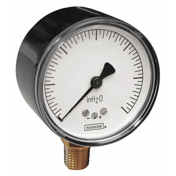 Low Pressure Gauge, Bottom, 10" H2O