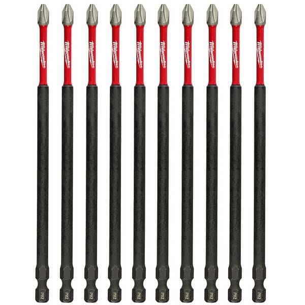SHOCKWAVE 6 in Phillips No. 2 Impact Duty Power Bit, 10-Piece Pack
