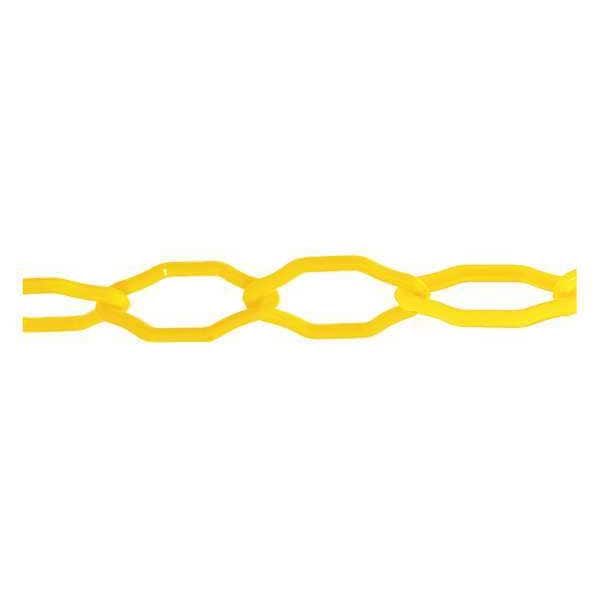 Plastic Chain, Yellow, 50 ft Length, Gloss