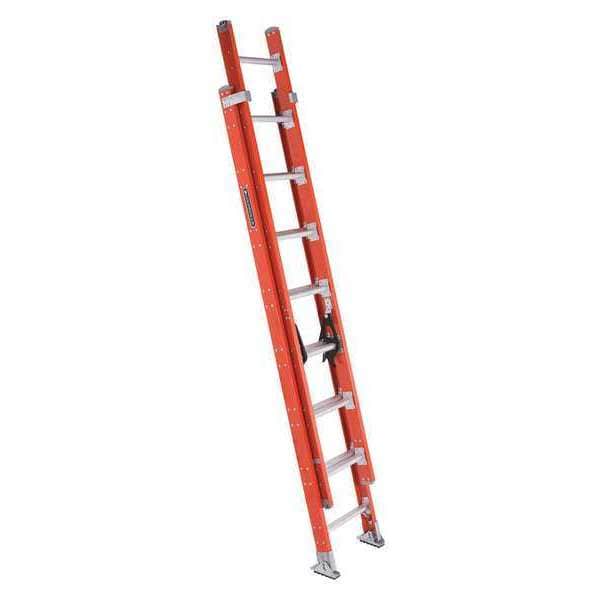 16 ft Fiberglass Extension Ladder, 300 lb Load Capacity