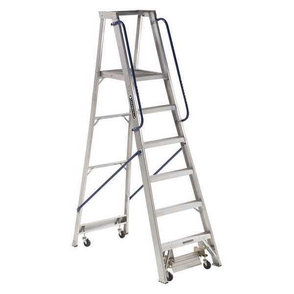 7 ft 7 in Aluminum Platform Stepladder, 300 lb Capacity