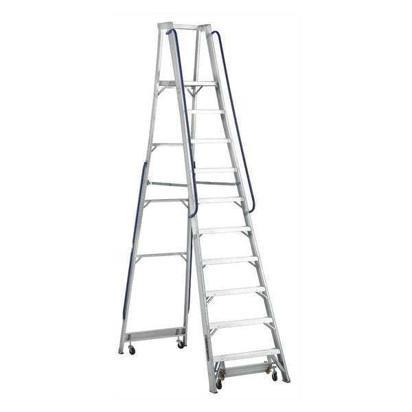 11 ft 5 in Aluminum Platform Stepladder, 300 lb Capacity