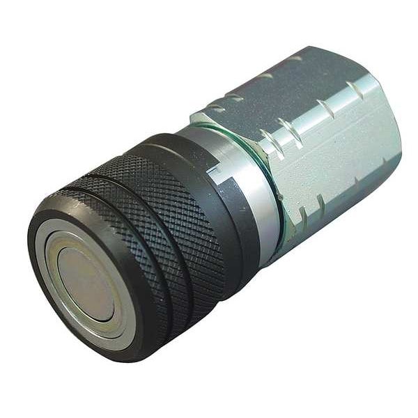 Hydraulic Quick Connect Hose Coupling, Steel Body, Push-to-Connect Lock, 1"-11-1/2 Thread Size