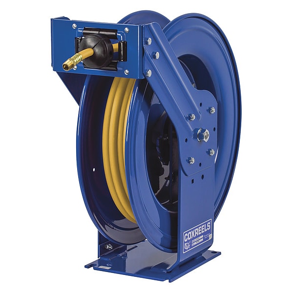 Spring Return Hose Reel, 1/2 in Hose Diameter, 50 ft Length, 300 psi Max. Pressure, Brass