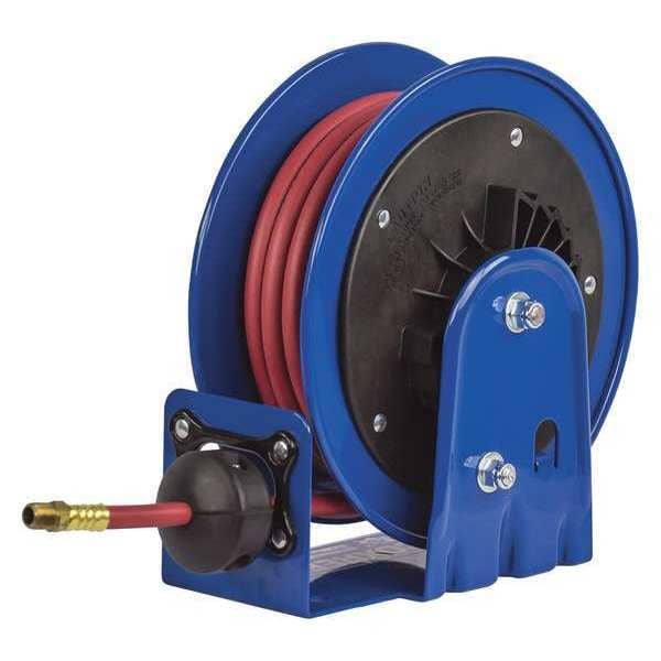 Spring Return Hose Reel, 3/8 in Hose Diameter, 20 ft Length, 300 psi Max. Pressure, Brass