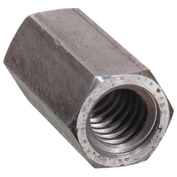 Coupling Nut, 3/4"-5, Steel, Grade 2, Black Oxide, 1 in Hex Wd, 5 PK
