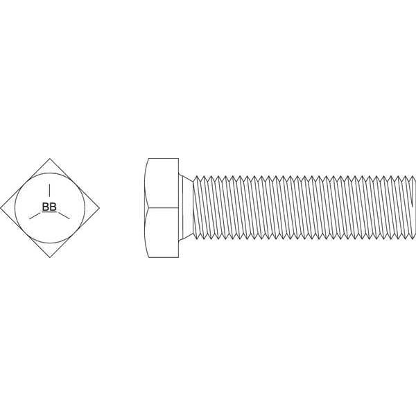 Grade 5, 3/4"-10 Thread Size, Square Head Bolt, Zinc Yellow, Steel, 6 in L, 10 PK