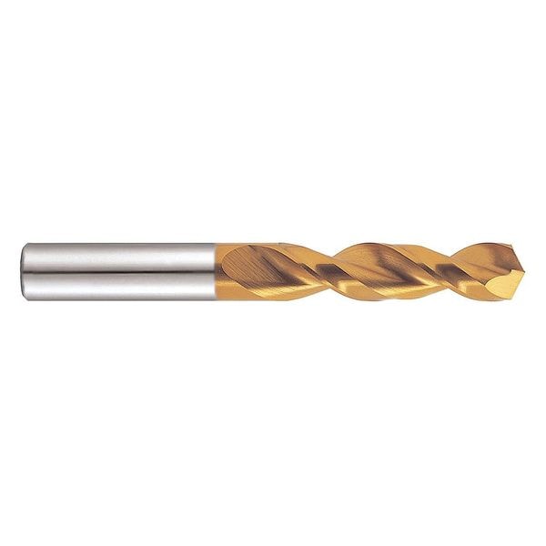 Screw Machine Drill Bit, 7/16 in Size, 130  Degrees Point Angle, High Speed Steel, TiN Finish