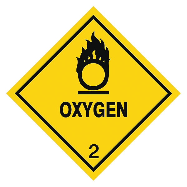Label, Oxygen, 4 In x 4 In, 250 Labels