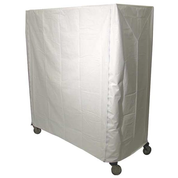 Cart Cover, 48x24x86, White, Vinyl, Zipper