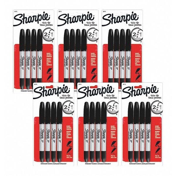 Black Twin Tip Markers, 24 PK